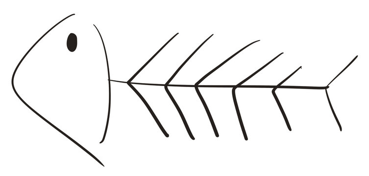 vector illustration of a fish bone.