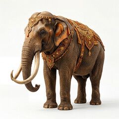 Fototapeta premium Majestic Deinotherium With Downward Tusks Elephantine Features And Warm Earth Tone Prehistoric Scene