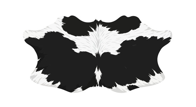 Natural cow hide skin with black and white spotted pattern