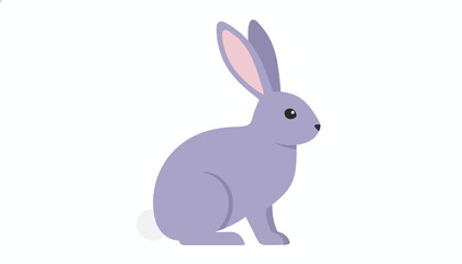Fototapeta premium Purple rabbit, cartoon bunny, lilac hare, cute animal, vector illustration