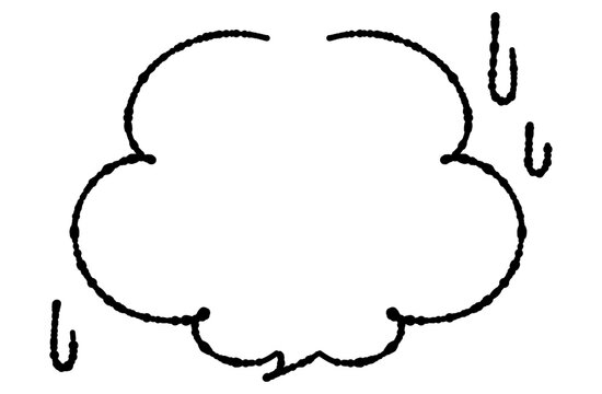 感情が伝わる手書きの吹き出し 汗が飛ぶ困った雰囲気の漂うもこもこした装飾