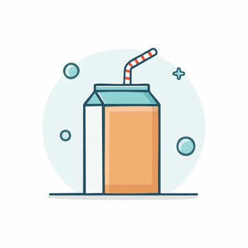 Juice Box with Straw Icon