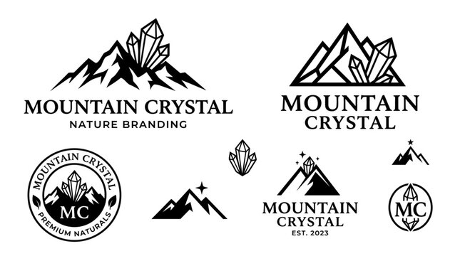 Mountain Crystal Nature Branding Logo.