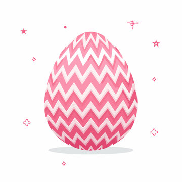 Pink Chevron Pattern Easter Egg Illustration