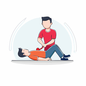 First Aid CPR Chest Compressions Illustration