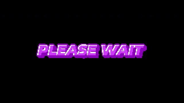 Please Wait 8-Bit Pixel Interface Text Alpha Channel 4K Video