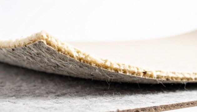 Handmade paper sheet with deckle edge and natural fiber texture on felt surface