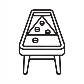 Table shuffleboard outline icon vector.