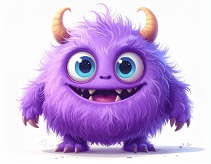 Fototapeta premium Whimsical furry character with tiny teeth and charming expression.