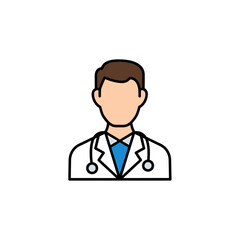 Fototapeta premium Male Doctor Wearing White Coat.