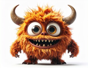 Naklejka premium Whimsical furry character with tiny teeth and charming expression.