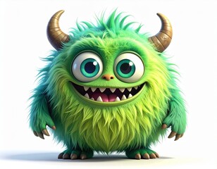 Naklejka premium Whimsical furry character with tiny teeth and charming expression.