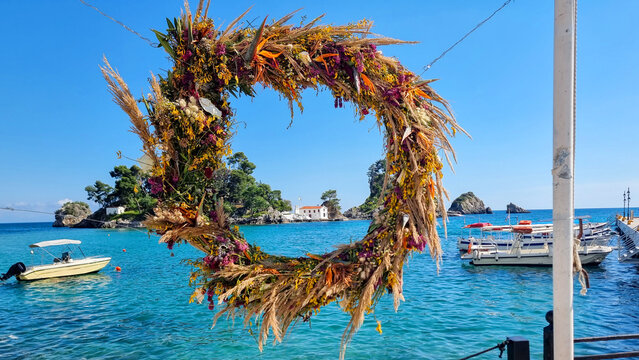 parga city greece in spring season tourist resort
