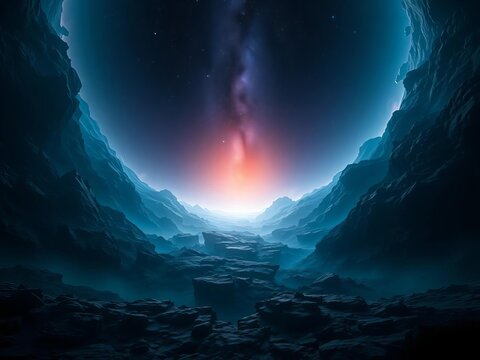 Deepest void, infinite darkness, absence of light, cosmic expanse,  simple,  ink
