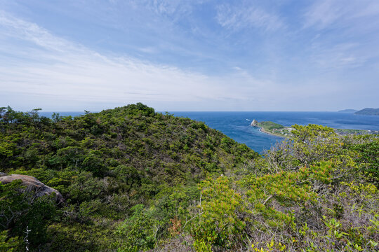 Forest and ocean view from Tateishi-yama mountain in Itoshima