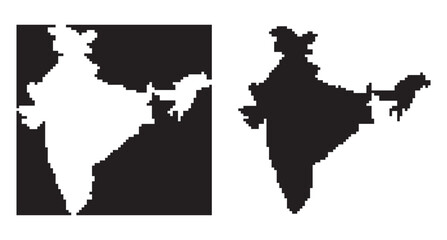 pixelated india map silhouette retro bitmap geographic vector illustration design collection art © Abdul
