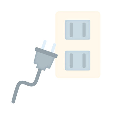 コンセントとプラグのイラスト/Illustration of an electrical outlet and plug