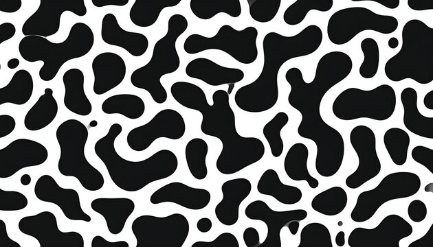 Black and white cow print pattern.