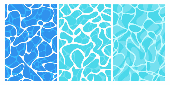 abstract water textures three vertical panels in shades of blue and teal high quality professional
