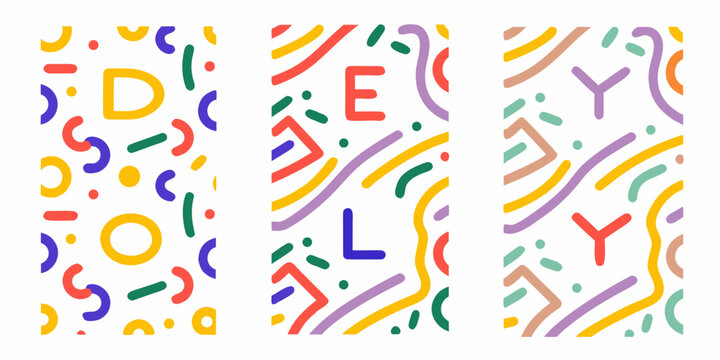 Abstract lettering with doodle elements colorful vector illustration on a white background high quality professional