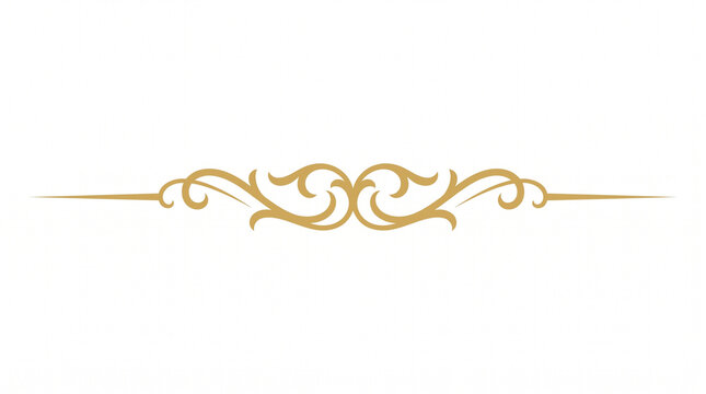 Golden, ornate, decorative border, elegant swirl design element, luxury divider