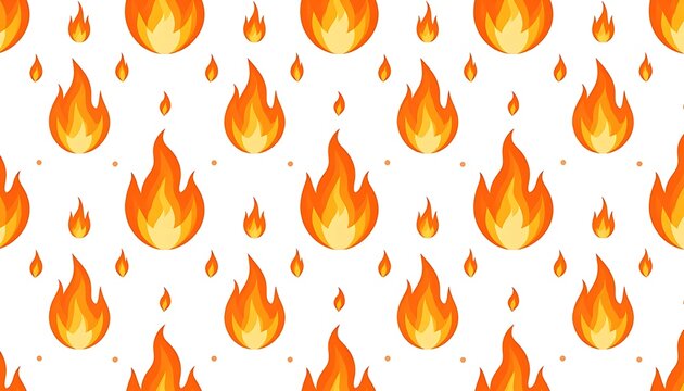 Vibrant orange flames on white background.