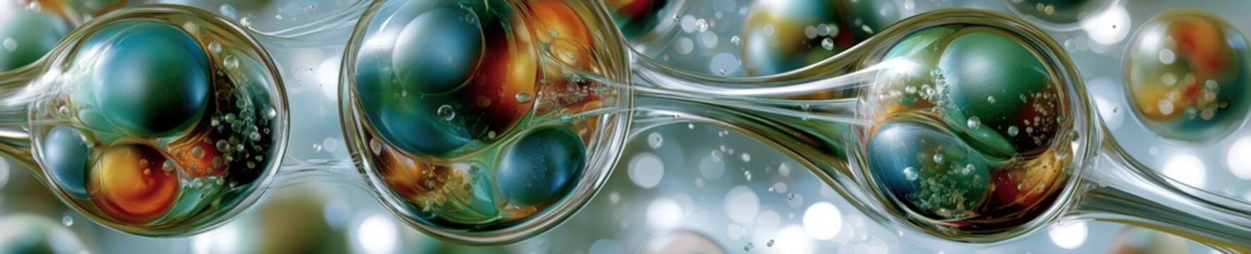 Macro close up of a phagocyte cell in a sterile liquid environment with smooth organic shapes and soft diffused white lighting.