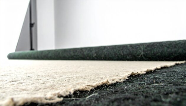 Close-up of handmade paper with deckle edge and textured surface on felt