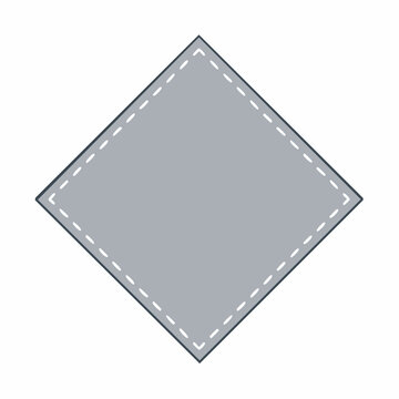 Gray Diamond Shape with Dashed Border