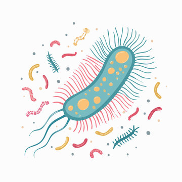 Illustration of Bacteria and Microorganisms