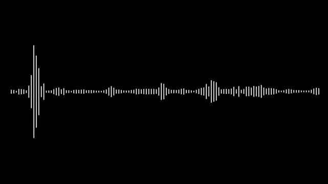 Audio music timeline bar moving on track with alpha channel, Sound wave pattern audio visual waveform. Audio spectrum waveform animation, 