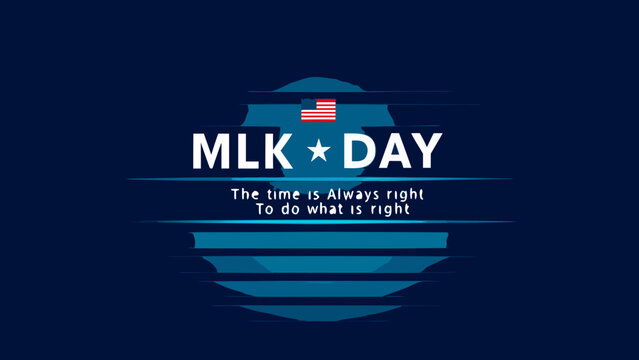 Martin luther king jr day graphic with american flag and inspirational quote high quality professional