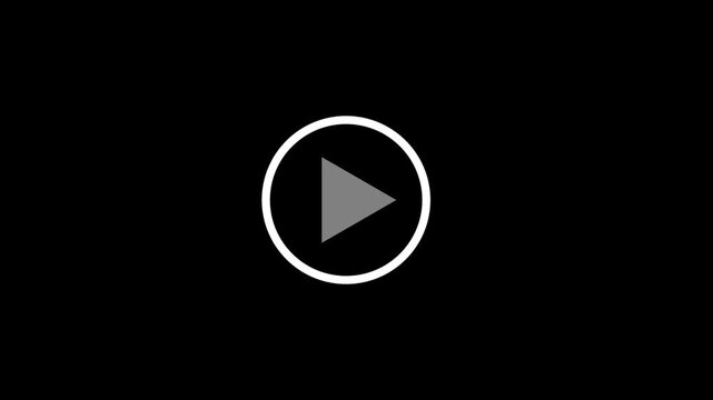 Simple play button icon on a white background for media playback and streaming services. Symbolizing start, action, and media playback.