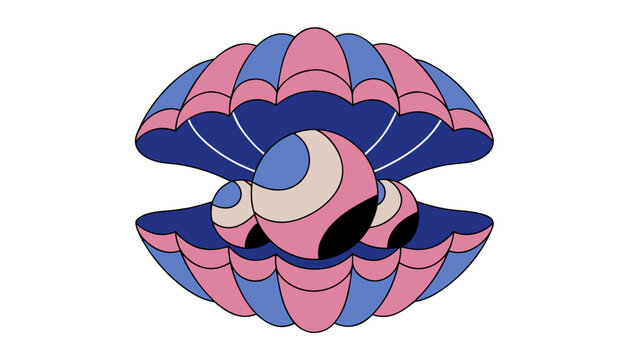 Colorful vector parachute, pink blue illustration, adventure sports equipment, skydiving gear