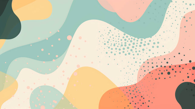 Colorful abstract doodle background with playful shapes and pastel color palette