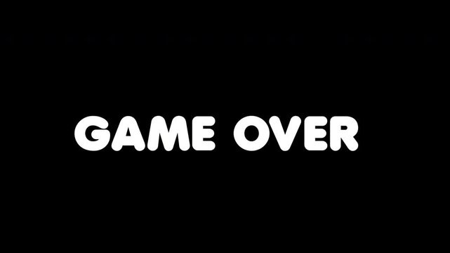 Game Over Dynamic Motion Sequence Text Alpha Channel 4K Video