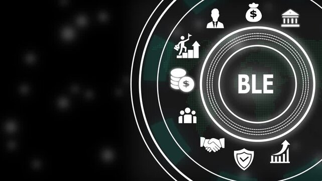Ble bluetooth low energy technology concept with digital interface featuring wireless connectivity data transmission and modern network communication solutions for