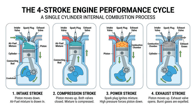 Four Stroke Engine Performance Single Cylinder Internal Combustion Process