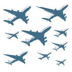 Fototapeta premium Airplanes flying in the sky.