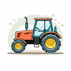 Obraz premium Cartoon Tractor Illustration