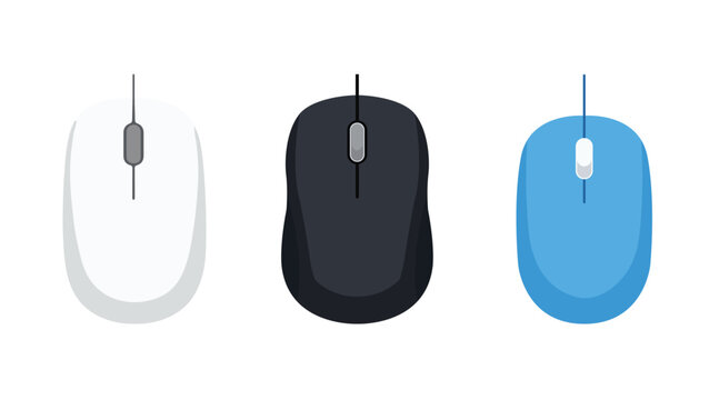 computer mouse cartoon illustration set
