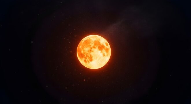 Dramatic glowing orb in dark space abstract background celestial theme