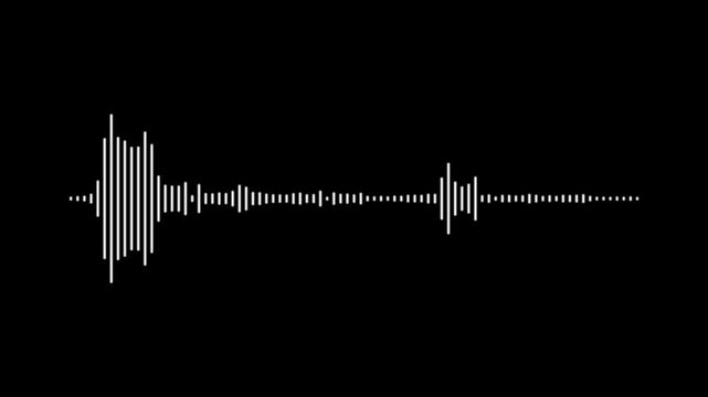 Audio music timeline bar moving on track with alpha channel, Sound wave pattern audio visual waveform. Audio spectrum waveform animation, 