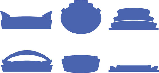 stadium background silhouette set minimalist black vector arena shapes © Bui