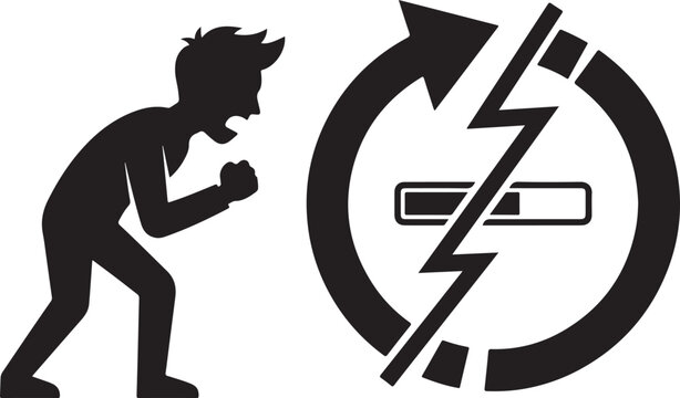 Internet buffering rage silhouette vector