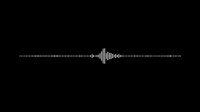 Audio music timeline bar moving on track with alpha channel, Sound wave pattern audio visual waveform. Audio spectrum waveform animation, 