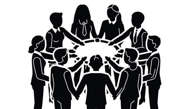 Business people joining hands together.