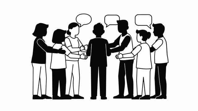 Diverse group of people communicating.