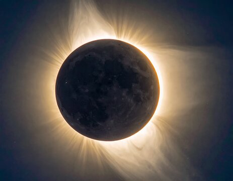 Total Solar Eclipse - A Celestial Spectacle of Light and Shadow.