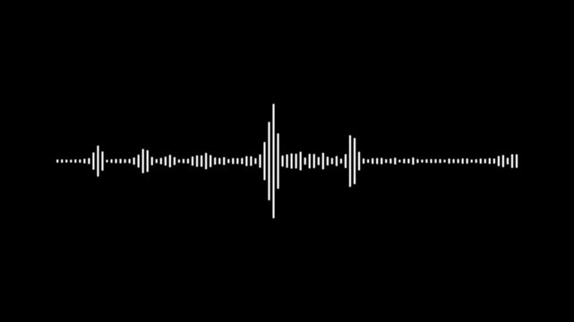 Audio music timeline bar moving on track with alpha channel, Sound wave pattern audio visual waveform. Audio spectrum waveform animation, 
